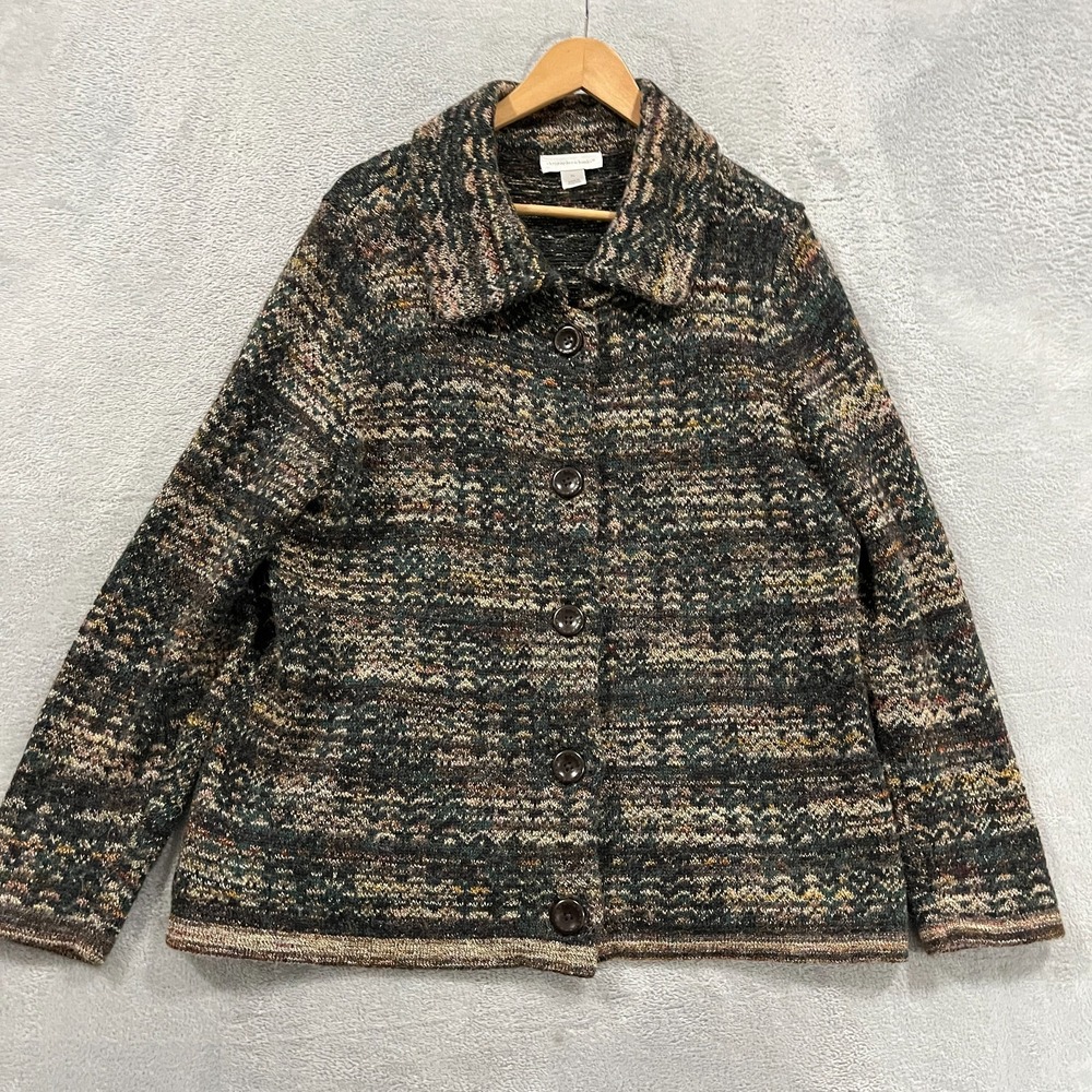 Christopher & Banks Jacket Womens XL Wool Blend Button Front Preppy 90s Career